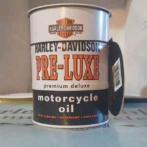 NWT Harley-Davidson Pre-Luxe Silver and Black Oil Can